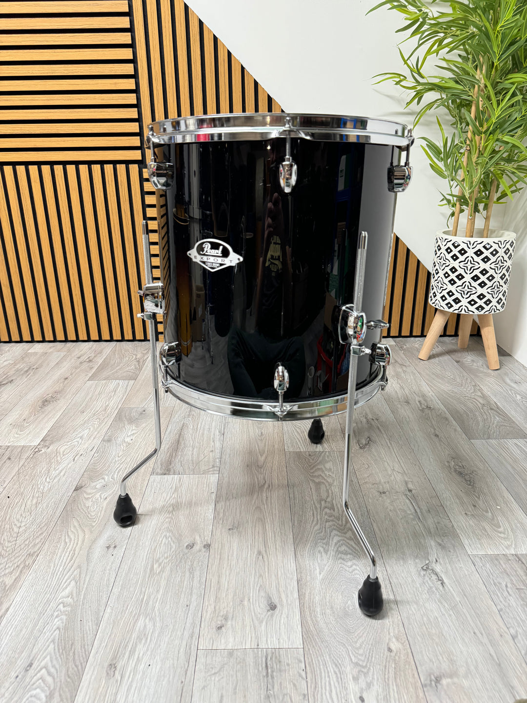 Pearl Export EXX 14” x 14” Floor Tom Drum with Legs / Black #OK24