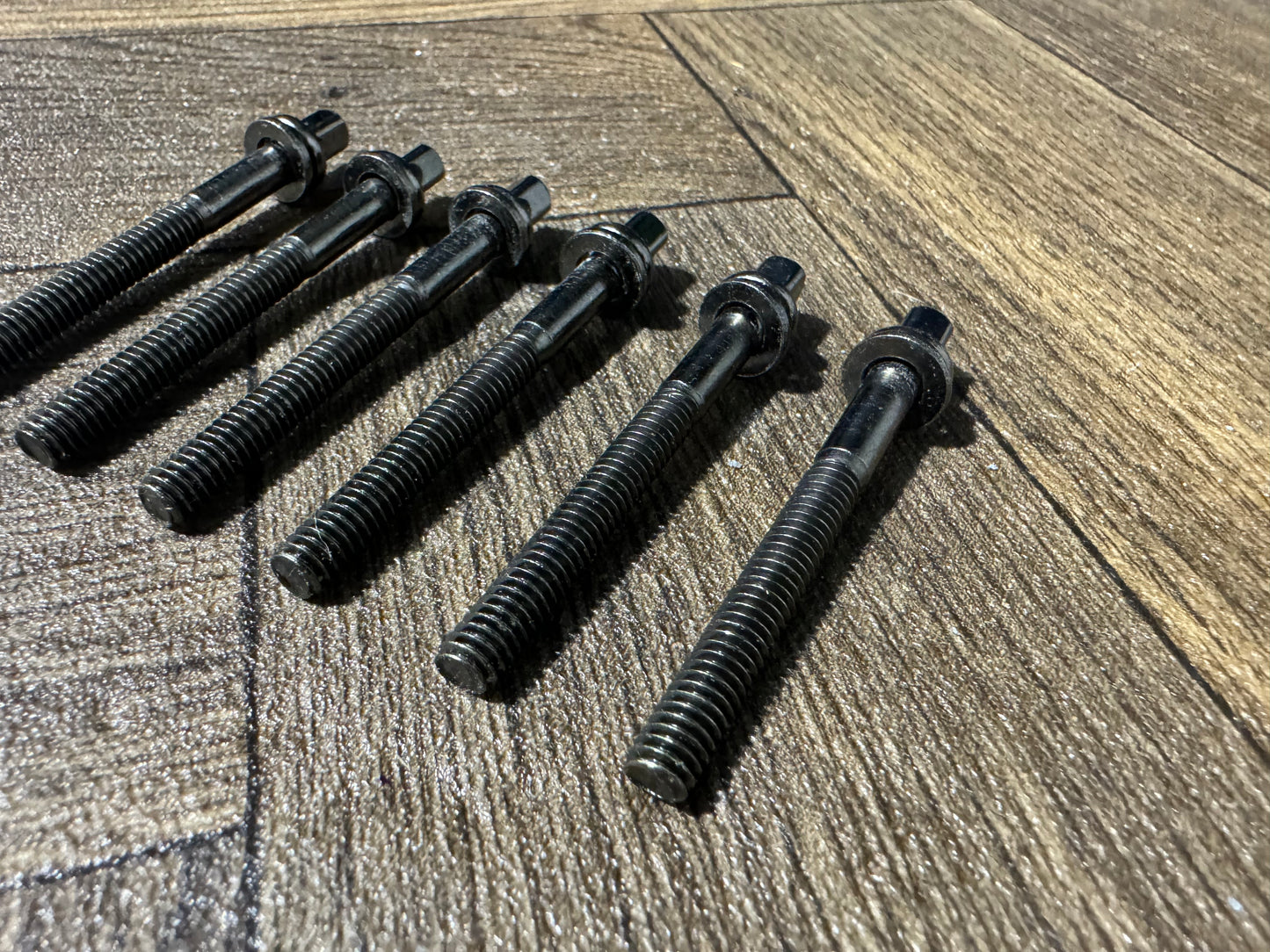 TAMA Black Nickel Drum Tension Rods 63mm Screws Tom Hardware x6 #ND90