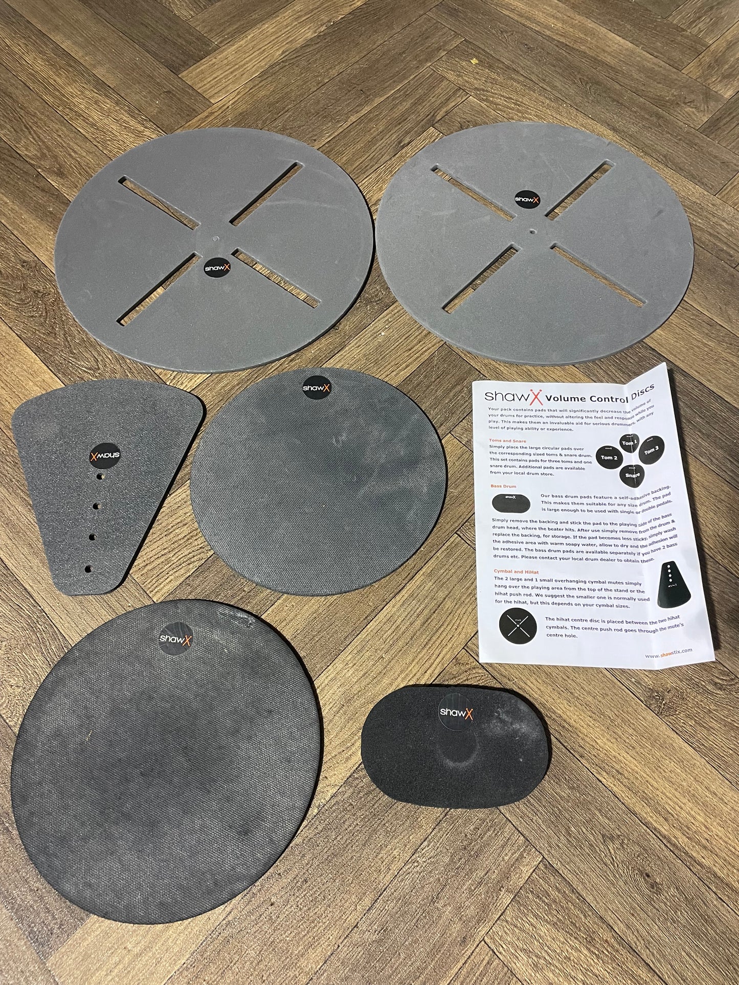 Shaw-X Drum Silencer Pad Set / Practice Pads x6 / Accessory #NA53