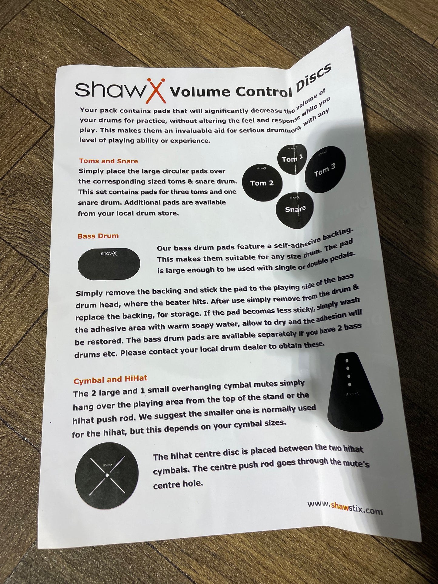 Shaw-X Drum Silencer Pad Set / Practice Pads x6 / Accessory #NA53