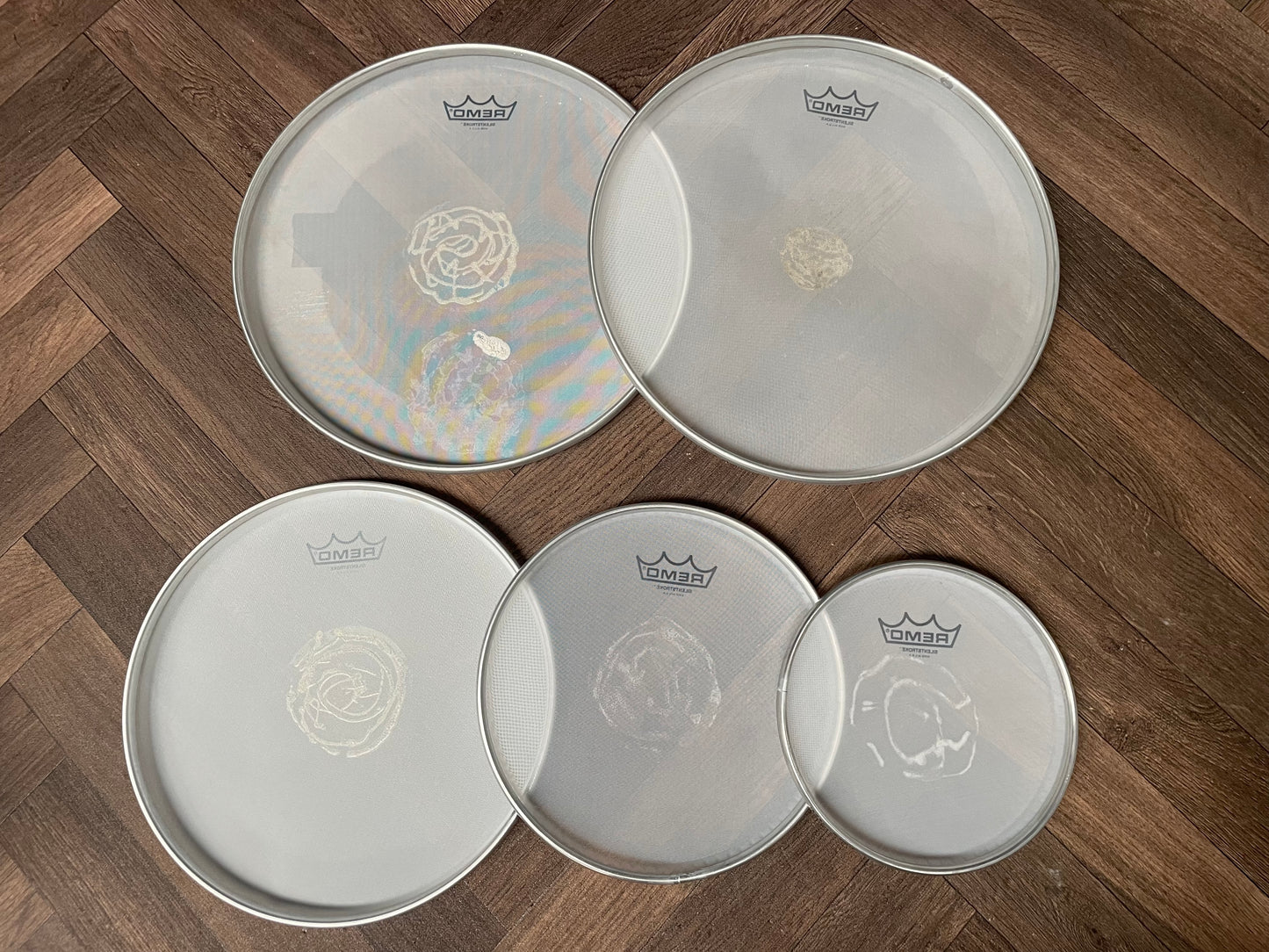 Remo Silentstroke Mesh Drum Heads Skins Set Of 5 #NR7