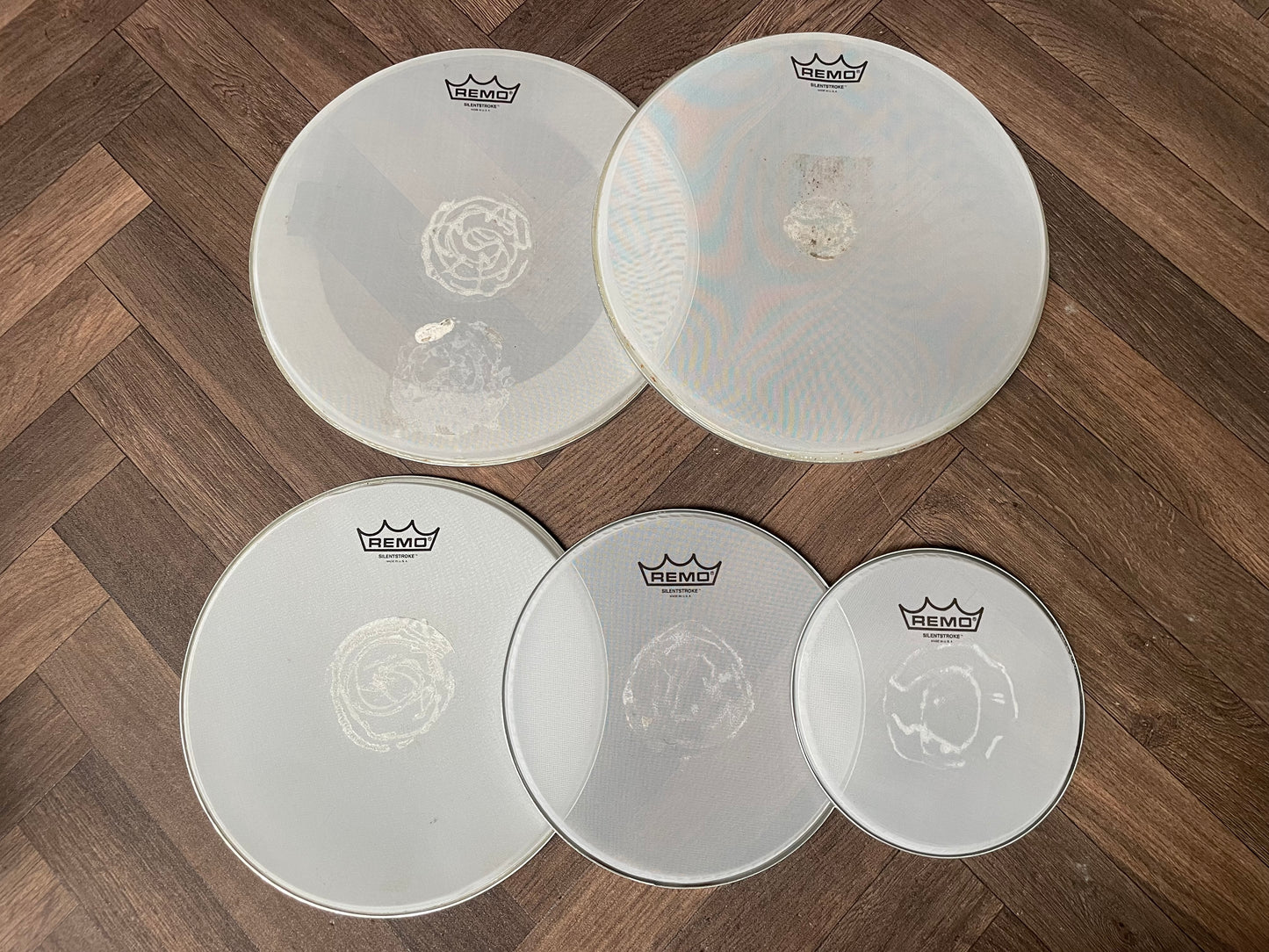 Remo Silentstroke Mesh Drum Heads Skins Set Of 5 #NR7