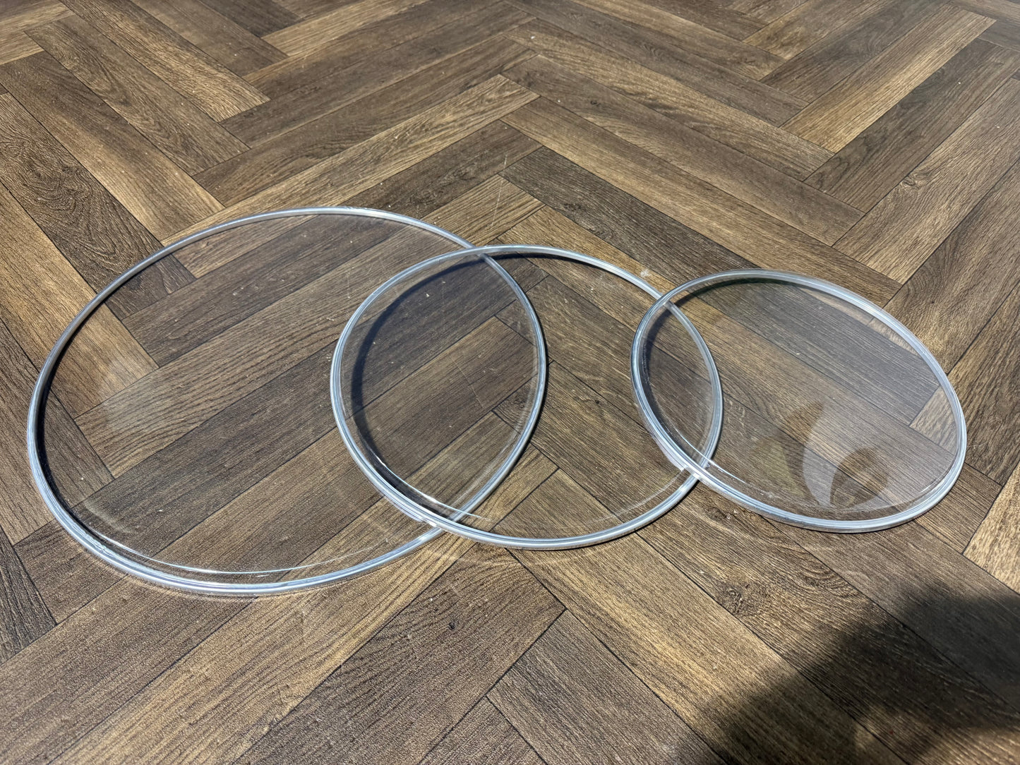 Clear Resonant Tom Rock Fusion Size Drum Heads Skins Set Of 3 #NS27