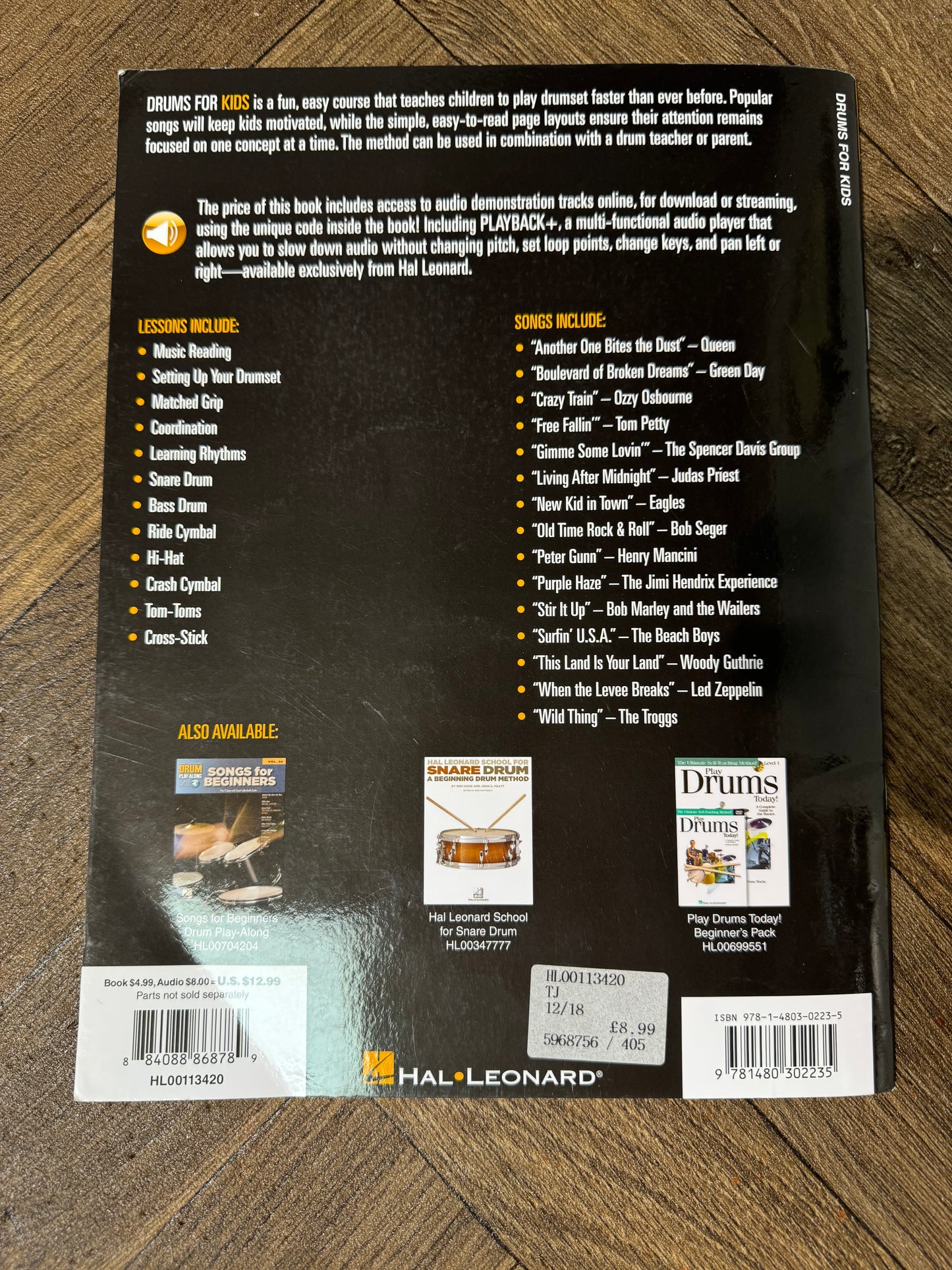 Hal Leonard Drums for Kids Drum Book/ Music Notation