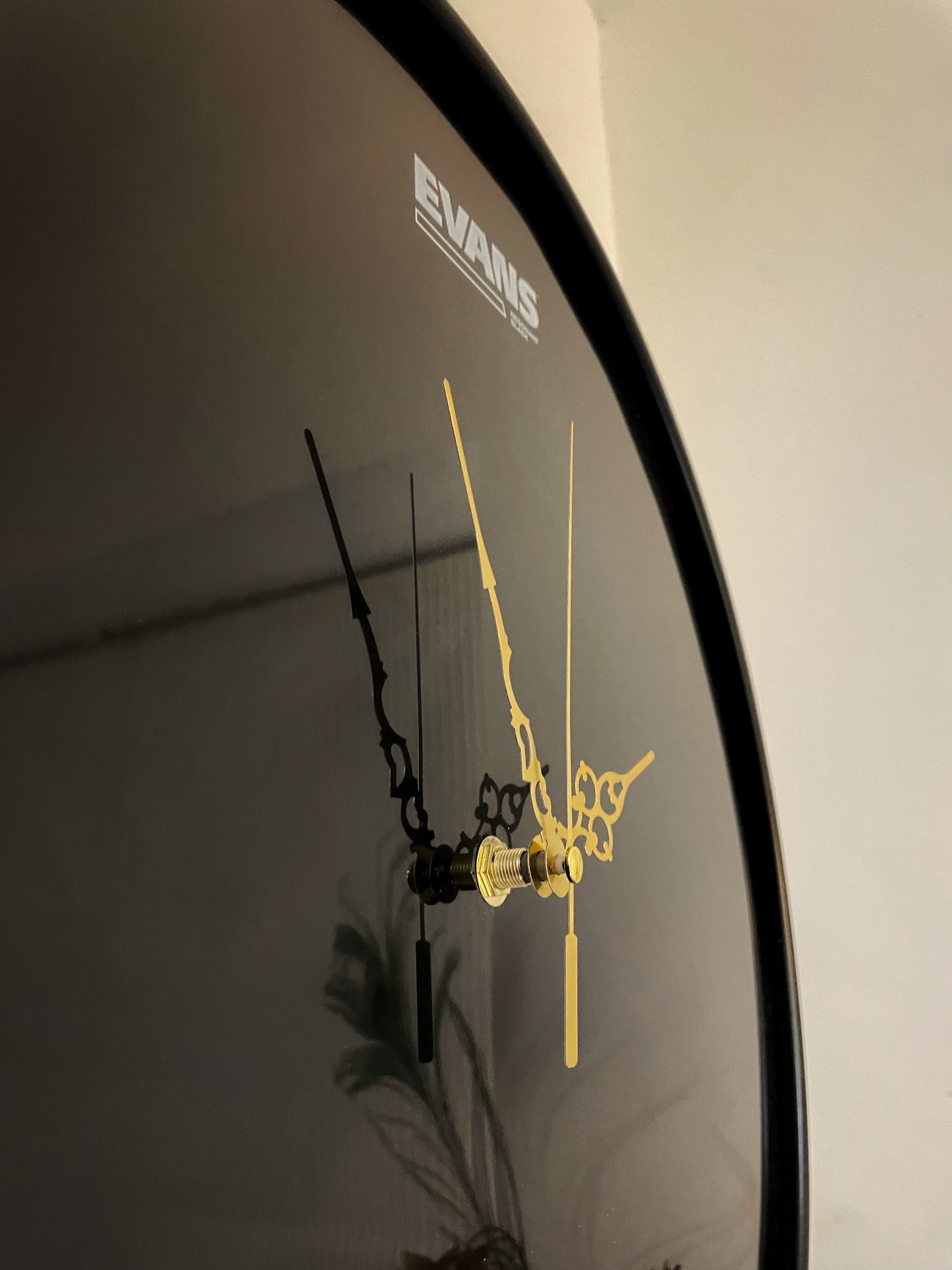 EVANS Drum Clock / Wall Mounted 16” Drum Clock / Navy / Upcycled Drum
