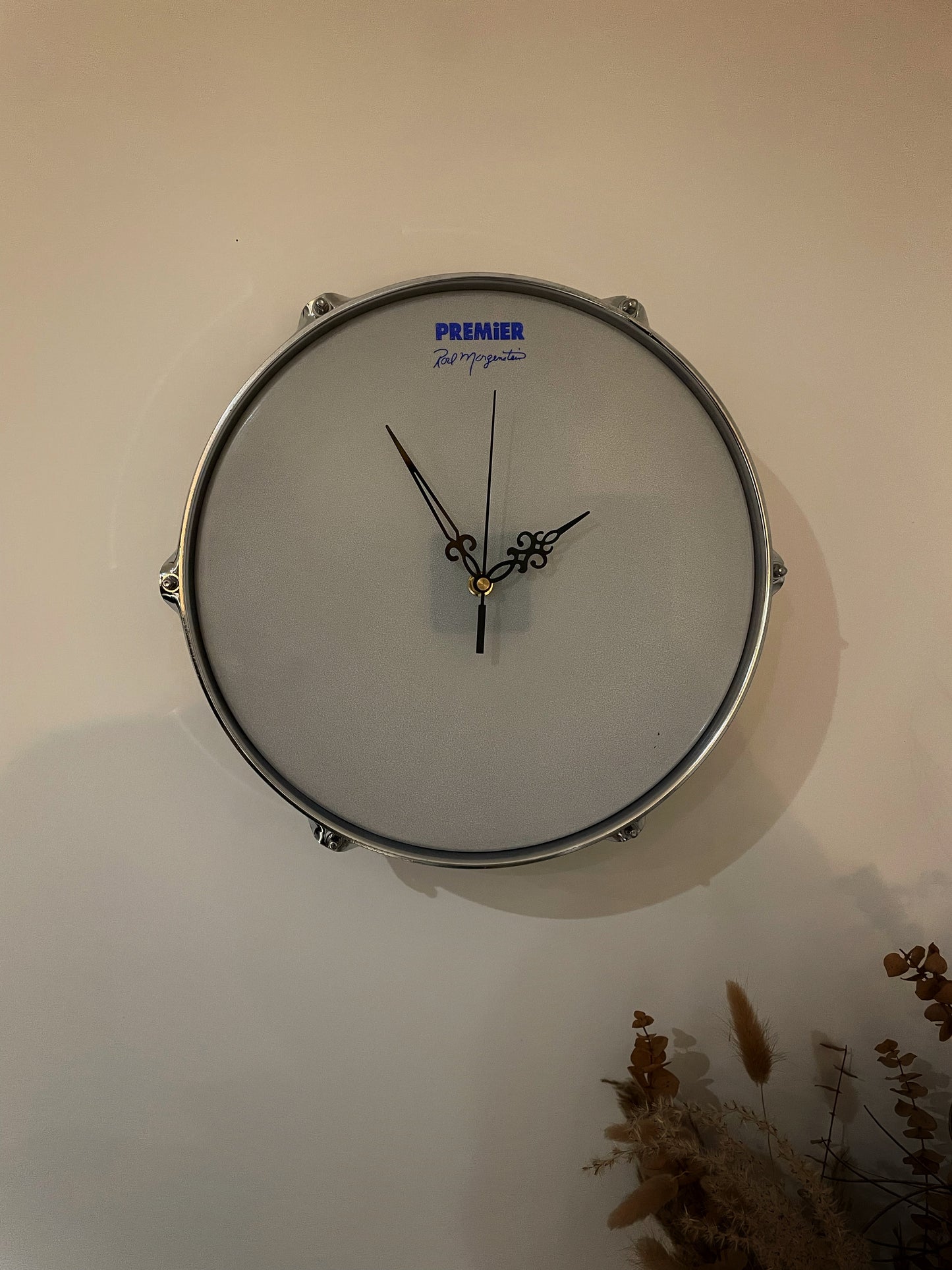 Premier Drum Clock / Wall Mounted 12” Drum Clock / Rustic / Upcycled Drum / Drum Kit