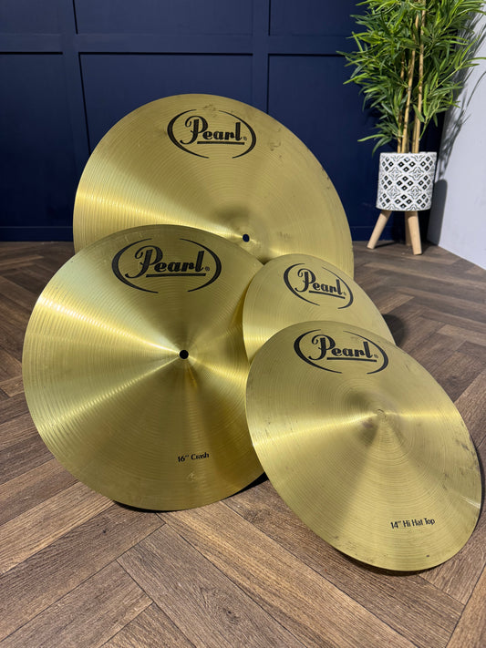 Pearl Cymbal Set x4 Crash/Ride/Hi-Hats / Drum Accessory #MK96