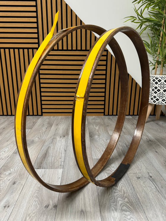 Vintage Pearl Bass Drum 22” Wooden Hoops Rims Hardware #OI27