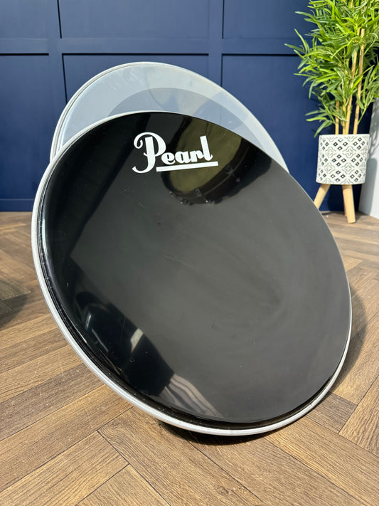 Pearl Pro Tone Bass 22" Drum Heads (Pair) / Black & Clear #NV67