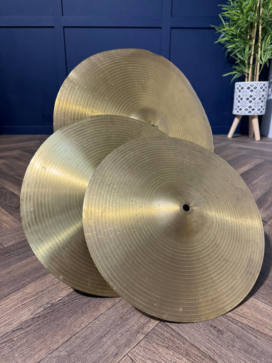 Beginners Cymbal Set x3 Crash/Ride/Hi-Hats / Drum Accessory #MK121