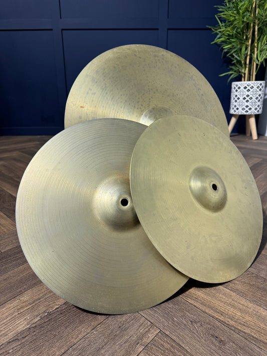 Beginners Cymbal Set x3 Crash/Ride/Hi-Hats / Drum Accessory #MK122