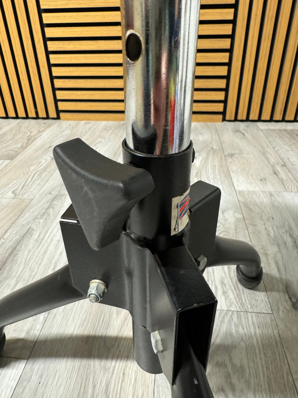 Drum Stool Throne Black & Chrome / Height Adjustable / Drum Hardware #VA40