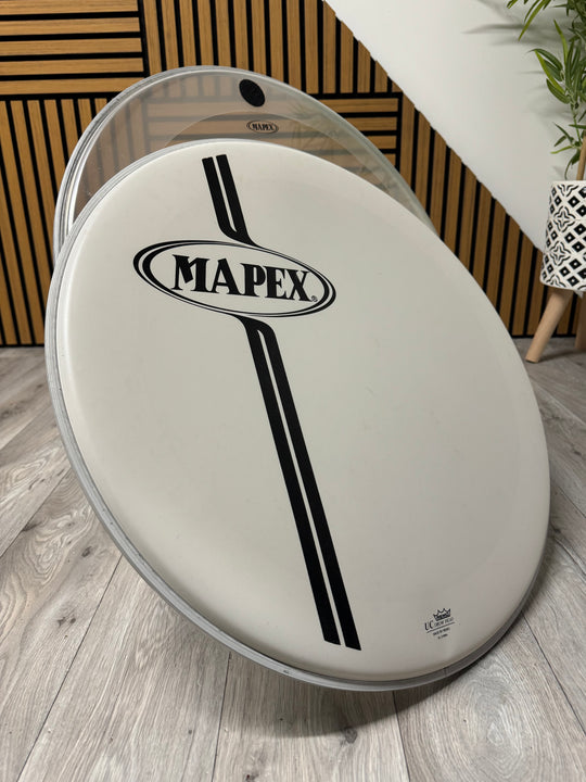 Mapex by Remo Bass 22" Drum Heads (Pair) / White & Clear #VA42