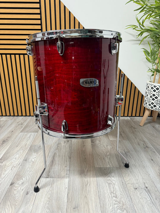 Mapex V Series Floor Tom Drum 16”x16” with Legs / Red Wood Stain #VB10