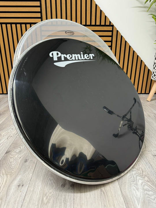 Premier Everplay Bass 22" Drum Heads (Pair) / Black & Clear #WN75