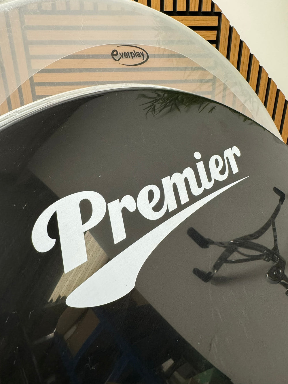 Premier Everplay Bass 22" Drum Heads (Pair) / Black & Clear #WN75