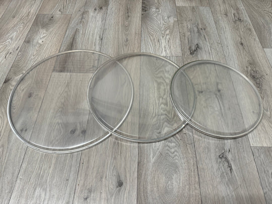 Clear Resonant Tom Fusion Drum Heads Skins Set Of 3 #OJ62