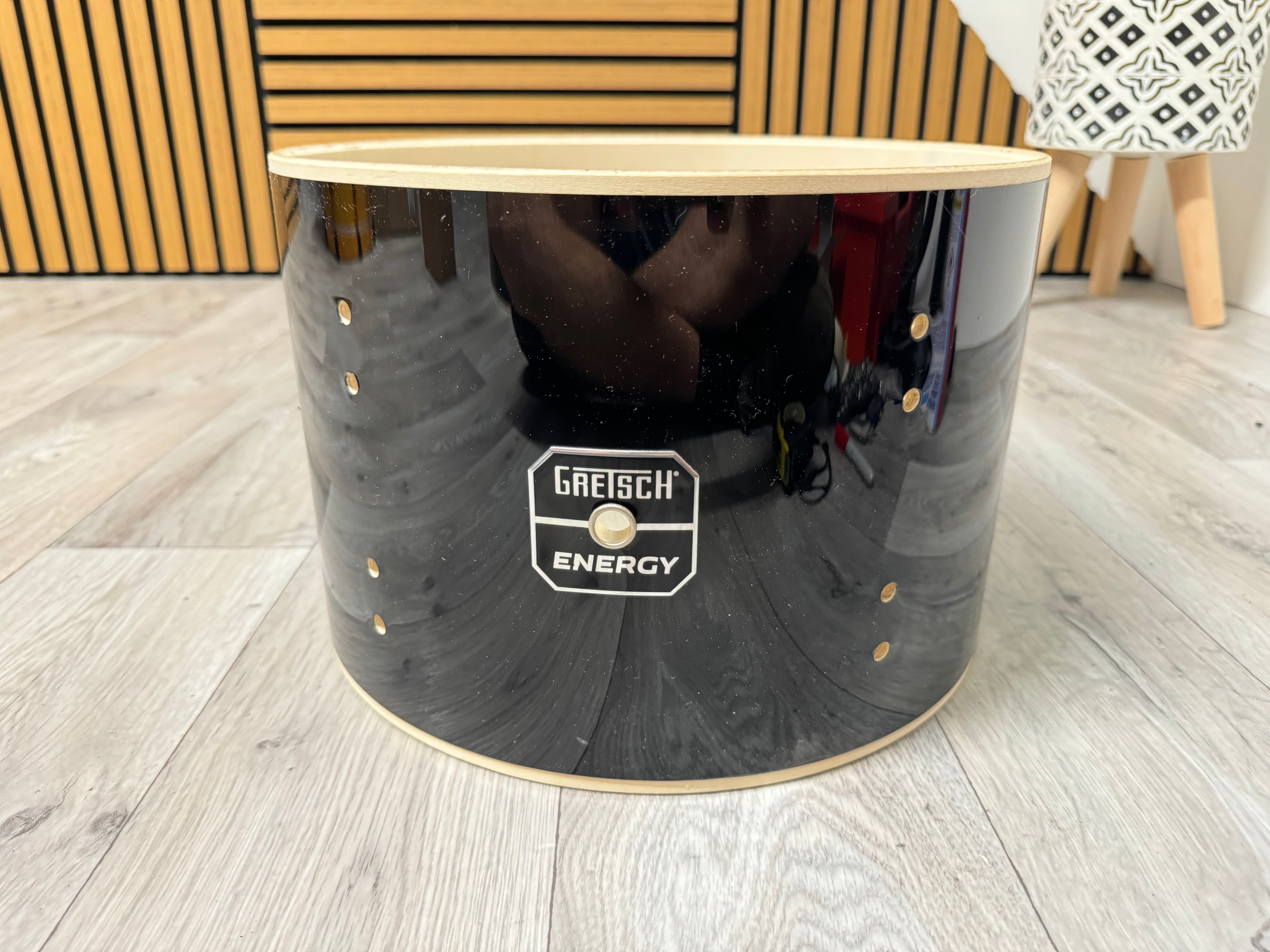 Gretsch Energy Tom Drum Shell 12”x8” Bare Wood Project / Black #OJ68/N ...