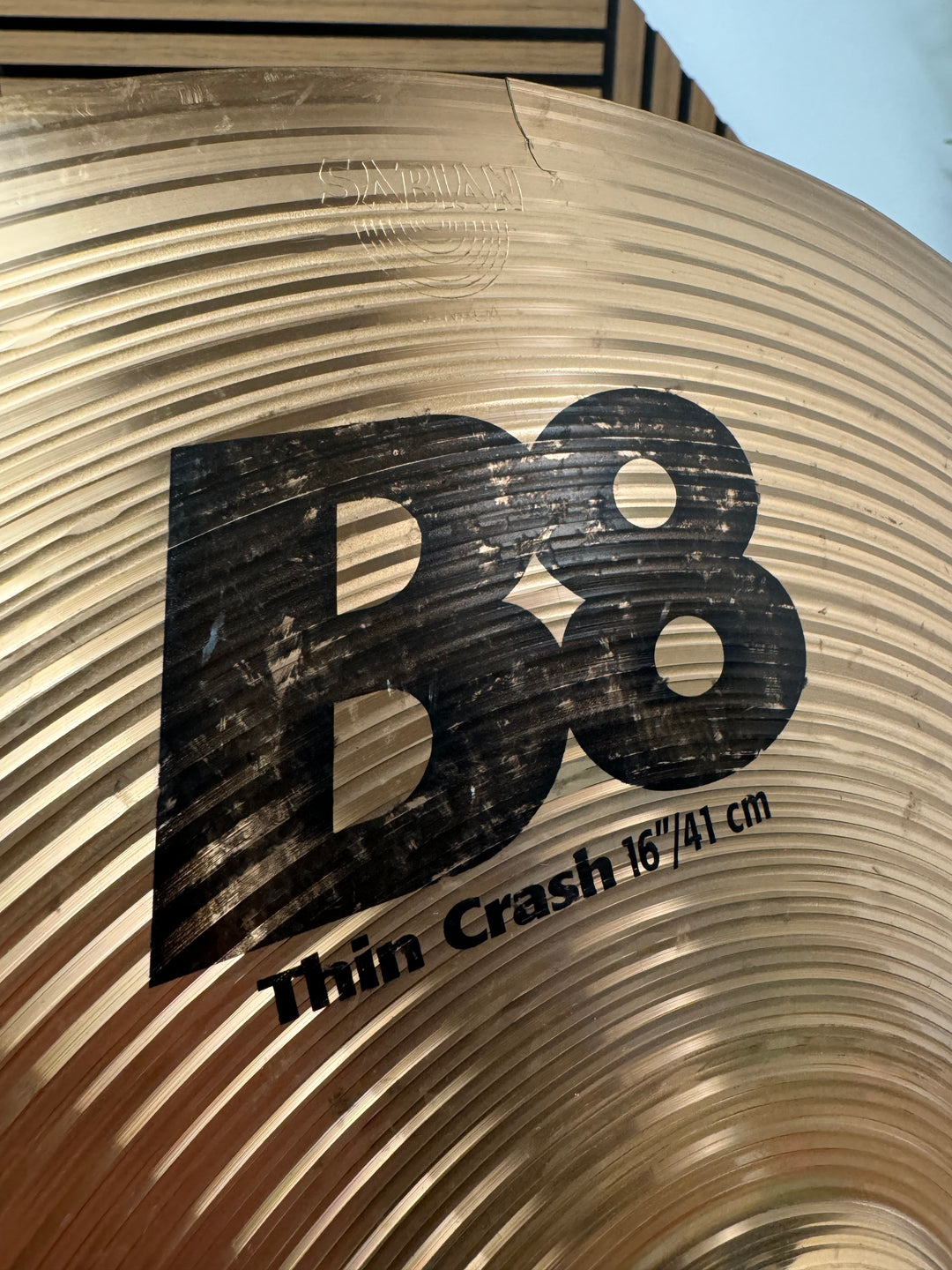Sabian B8 16” Thin Crash Cymbal *Cracked* #OK55