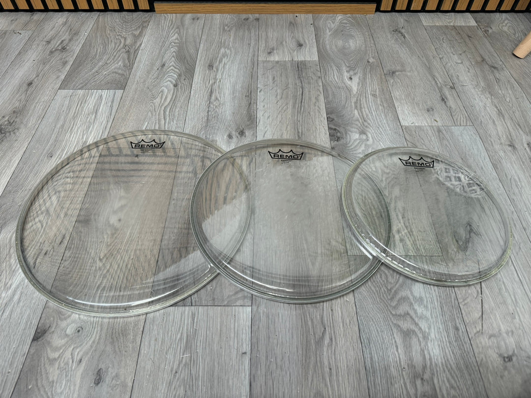 Remo Emperor Clear Tom Drum Heads Set Of 3 / 14" 12" 10" #WK24