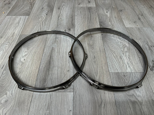 TAMA 12” Drum Hoops Rims 6-Lug Hardware Tension / Black Chrome #WK29