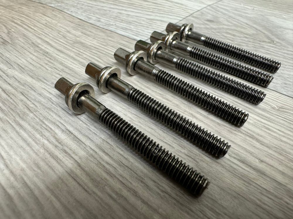 TAMA Drum Tension Rods 57mm Screws Hardware x6 / Black Chrome #WK39