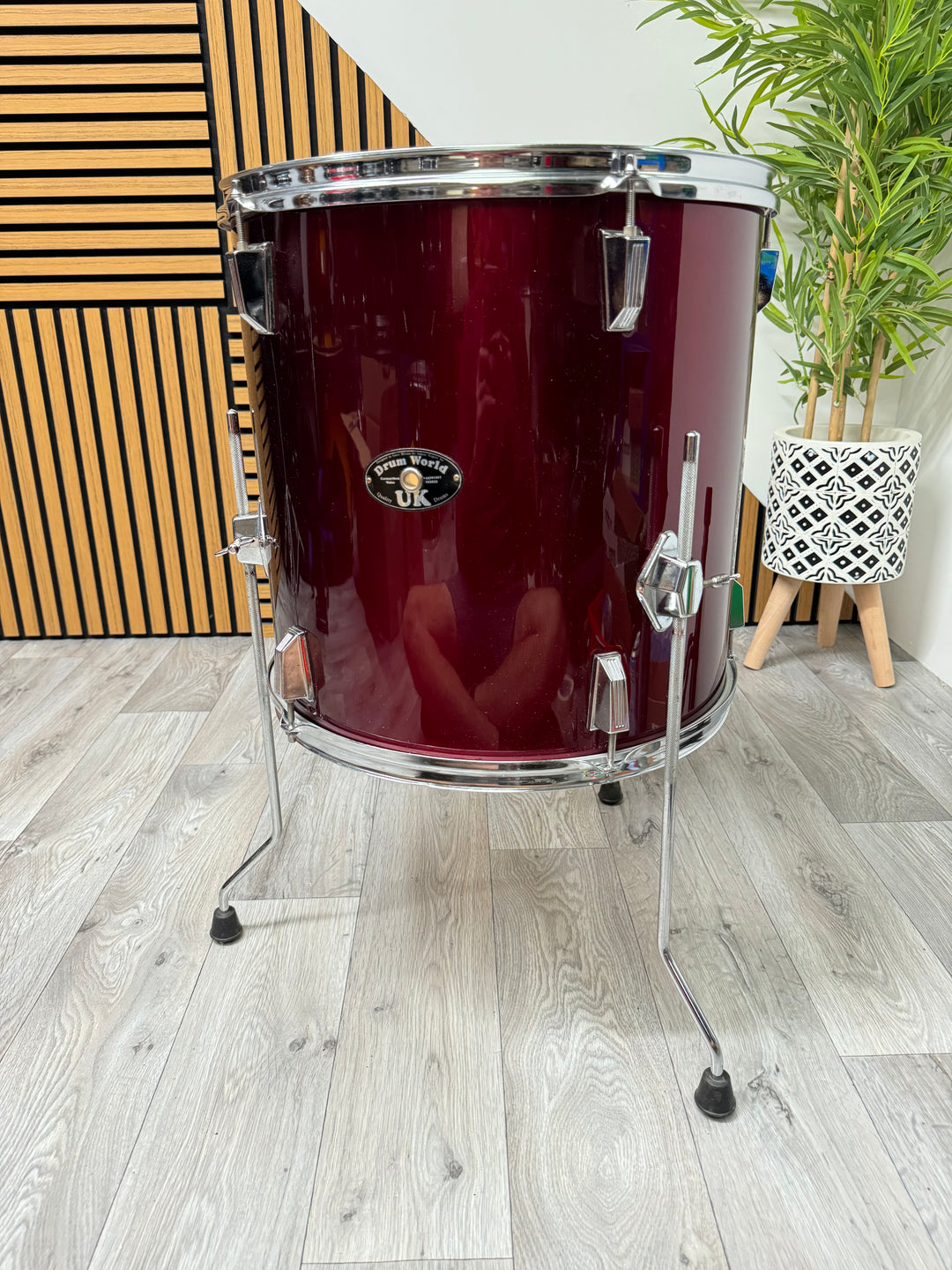 Drum World 16” x 16” Floor Tom Drum with Legs / Red #OL11