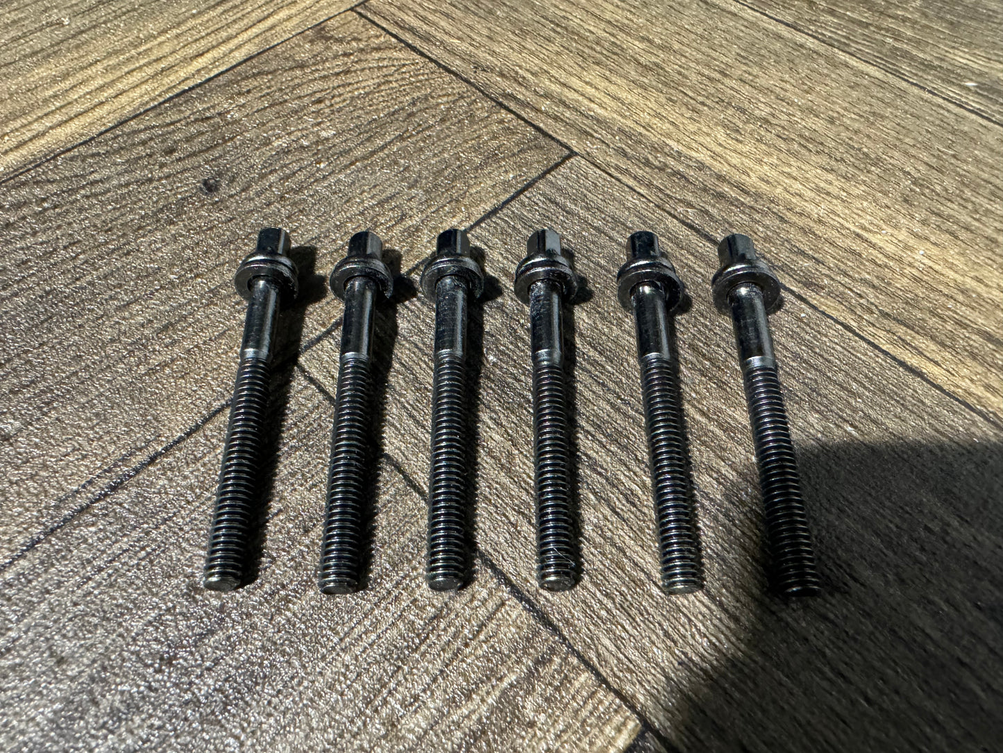 TAMA Black Nickel Drum Tension Rods 63mm Screws Tom Hardware x6 #ND90