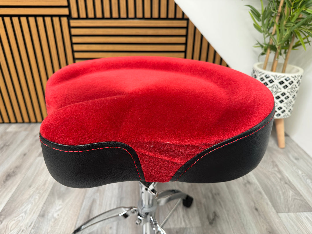 Mapex Red Saddle Drum Stool Throne / Height Adjustable / Drum Hardware #OL68