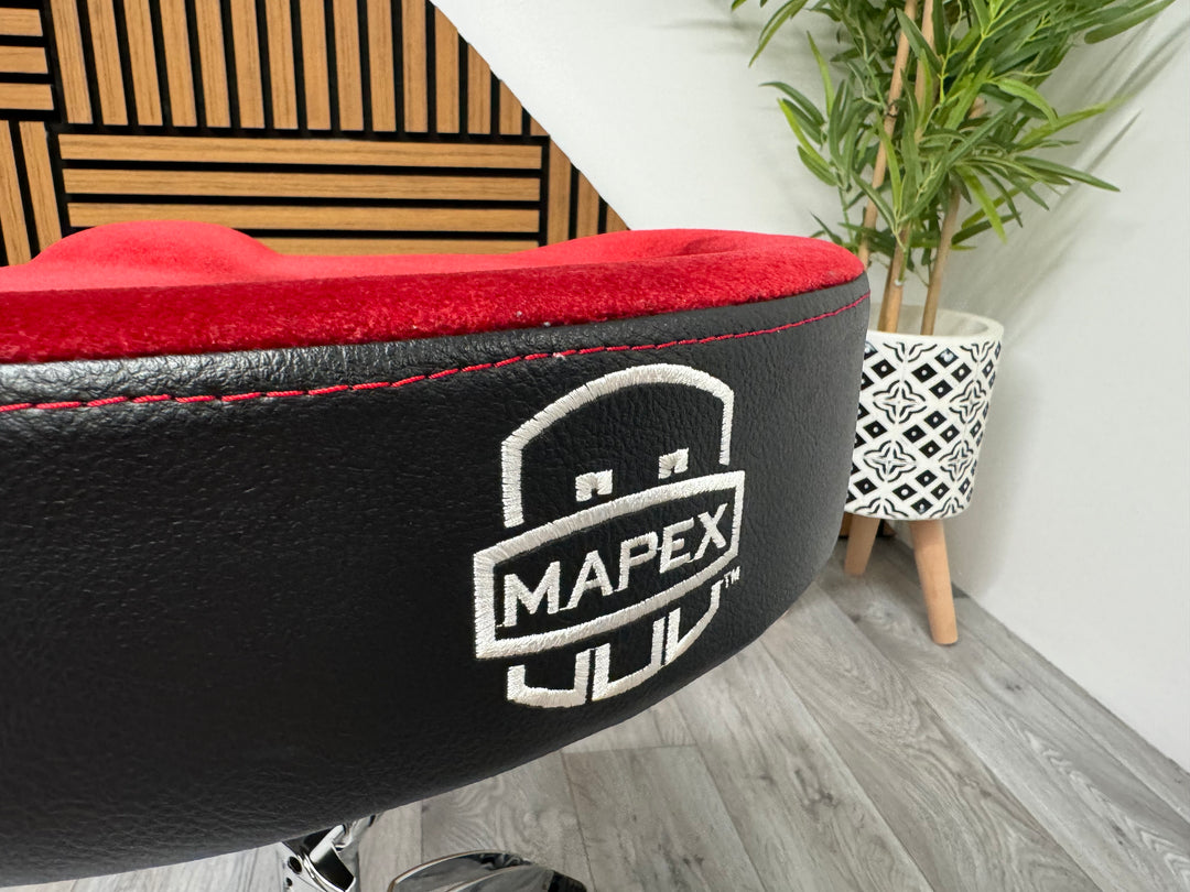 Mapex Red Saddle Drum Stool Throne / Height Adjustable / Drum Hardware #OL68