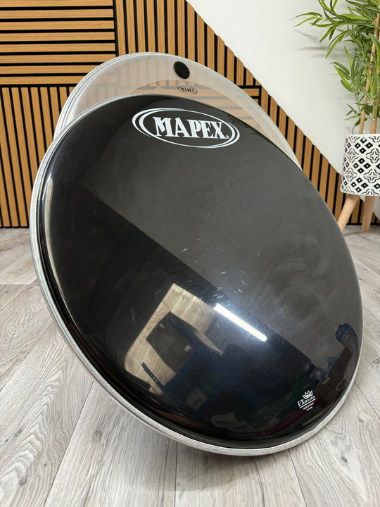 Mapex by Remo Bass 22" Drum Heads (Pair) / Black & Clear #OL89