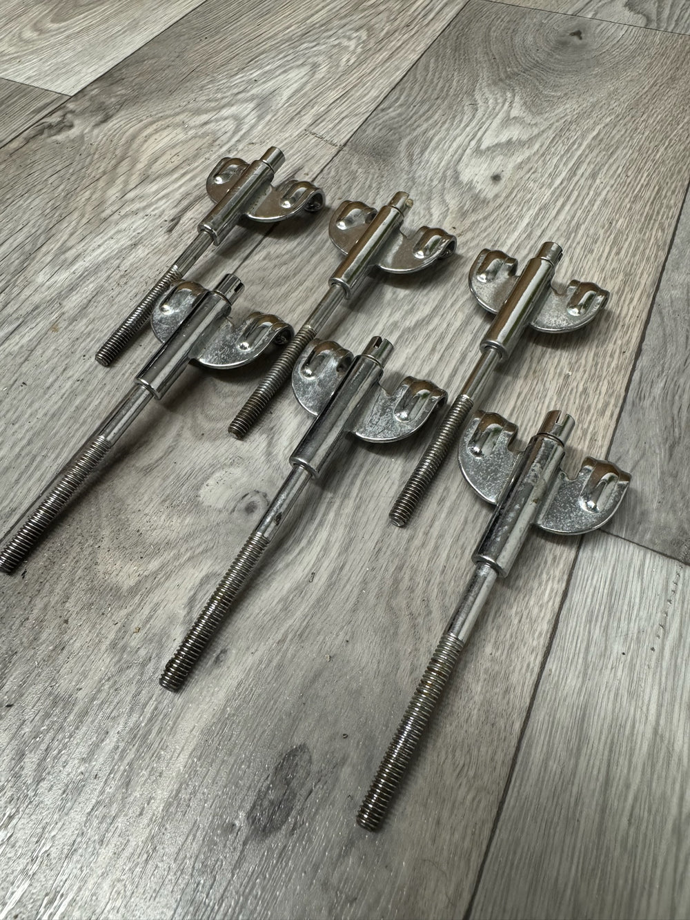 Vintage Premier Bass Drum Tension Rods & Claws Hardware x6 #OM9