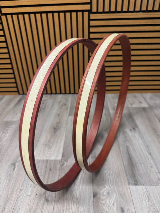 Vintage Premier Bass Drum 20” Wooden Hoops Rims Hardware #OM10