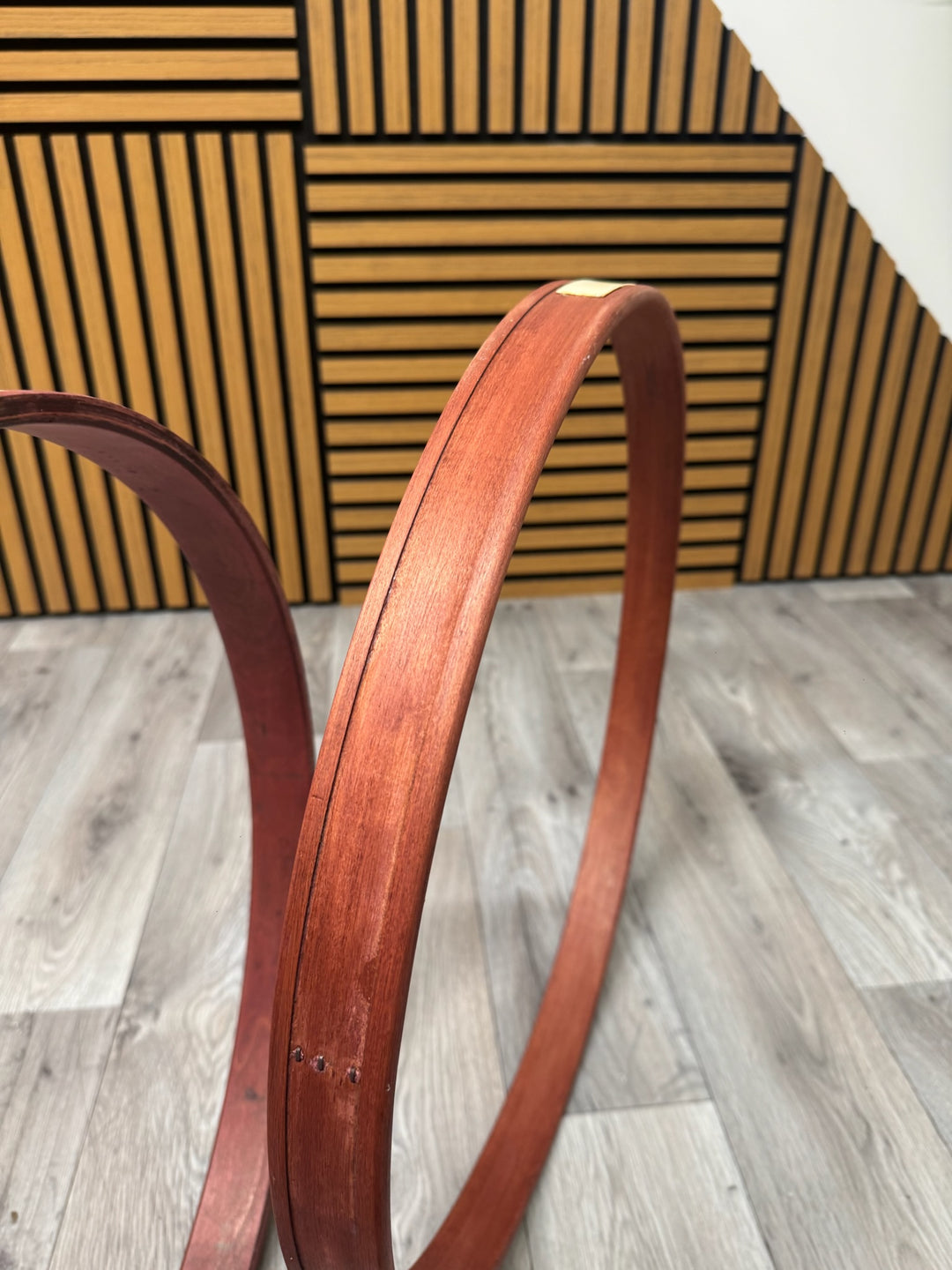 Vintage Premier Bass Drum 20” Wooden Hoops Rims Hardware #OM10
