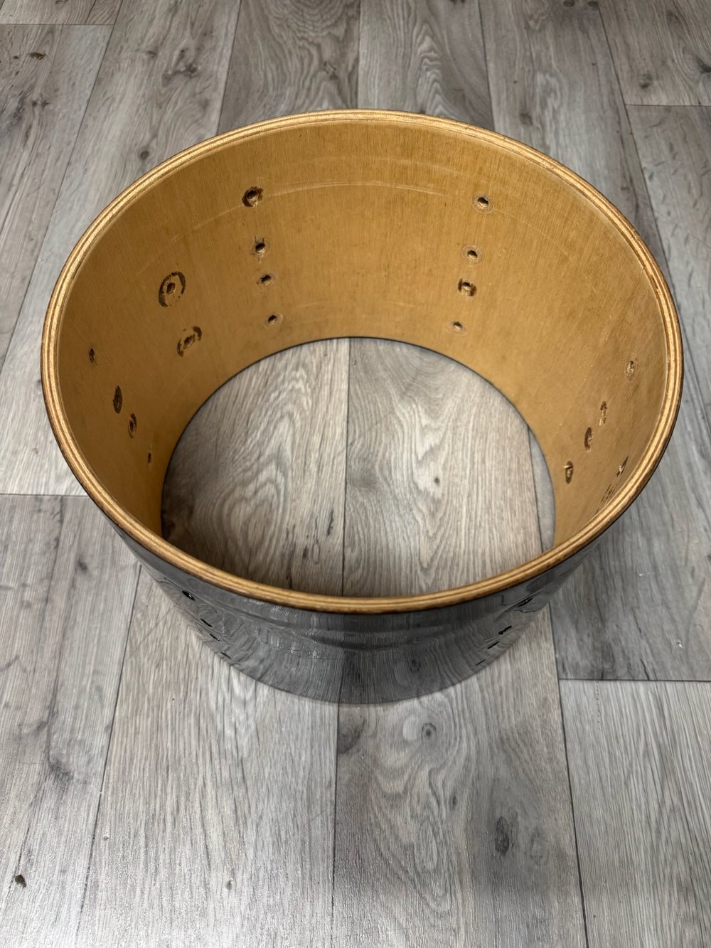 Vintage 12”x8” Tom Drum Shell Bare Wood #OM13