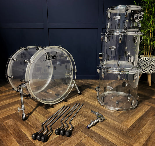 Pearl Crystal Beat Acrylic 4-Piece Drum Kit / Ultra Clear / 22" #KR
