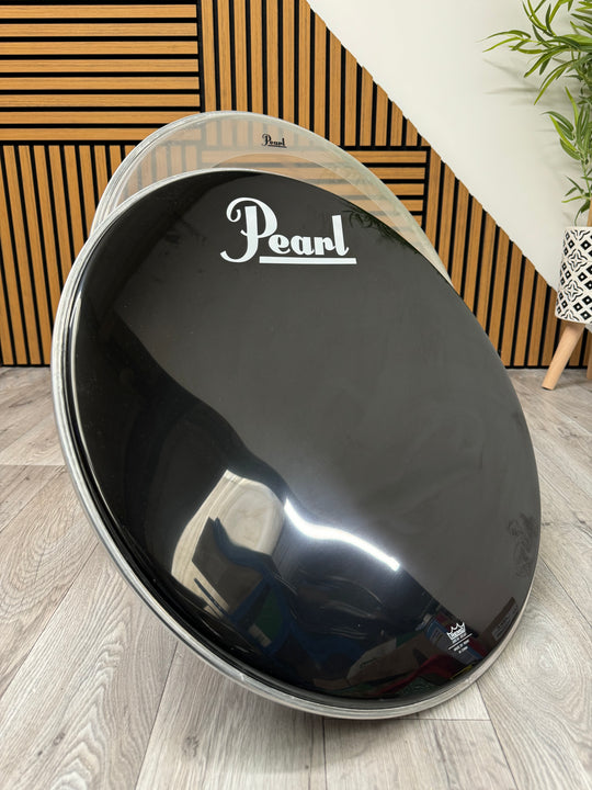 Pearl by Remo Bass 22" Drum Heads (Pair) / Black & Clear #OM113