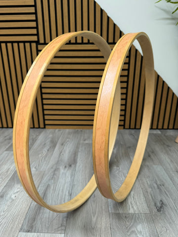 SONOR Bass Drum 22” Wooden Hoops Rims Hardware (Pair) #WD17
