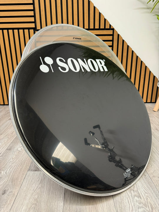 SONOR by Remo Bass 22" Drum Heads (Pair) / Black & Clear #WD18