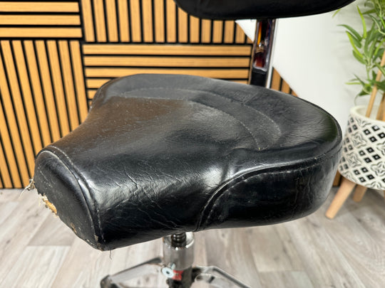 Gibraltar Saddle Drum Stool Throne with Back Rest / Height Adjustable #OO17