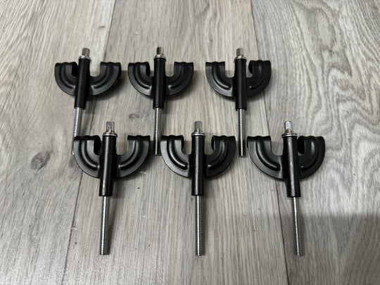 Black Bass Drum Tension Rods And Claws / Drum Hardware x6 #OO38