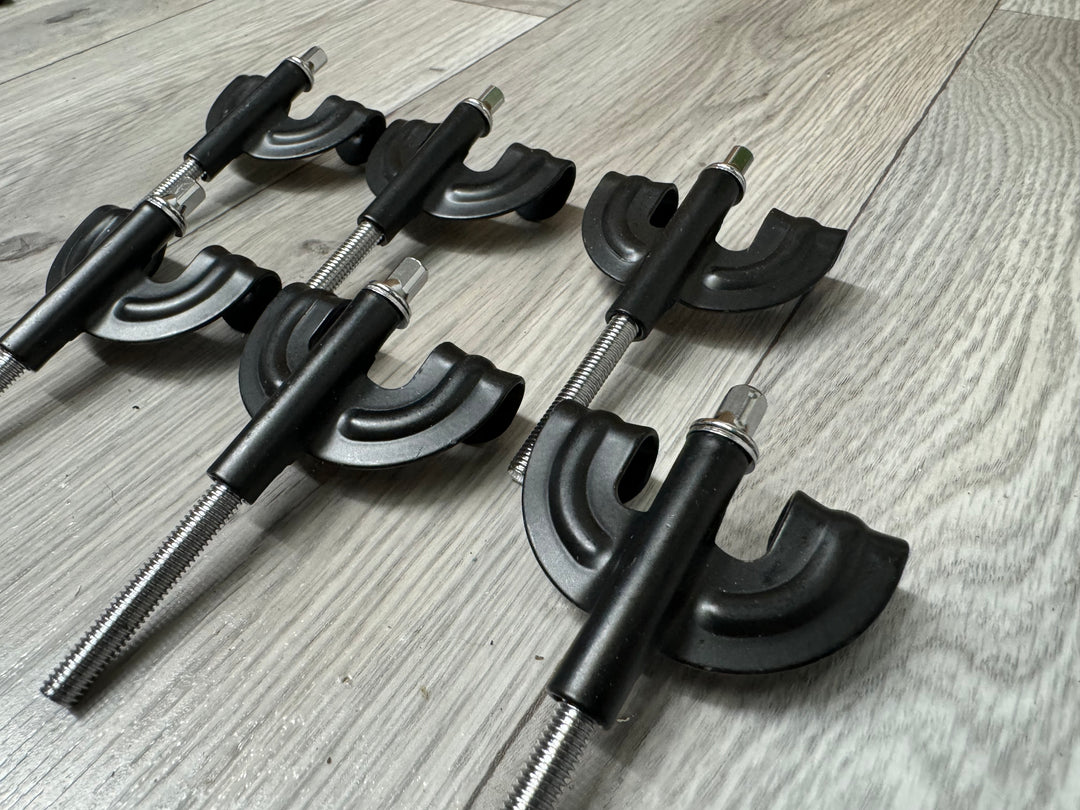 Black Bass Drum Tension Rods And Claws / Drum Hardware x6 #OO38