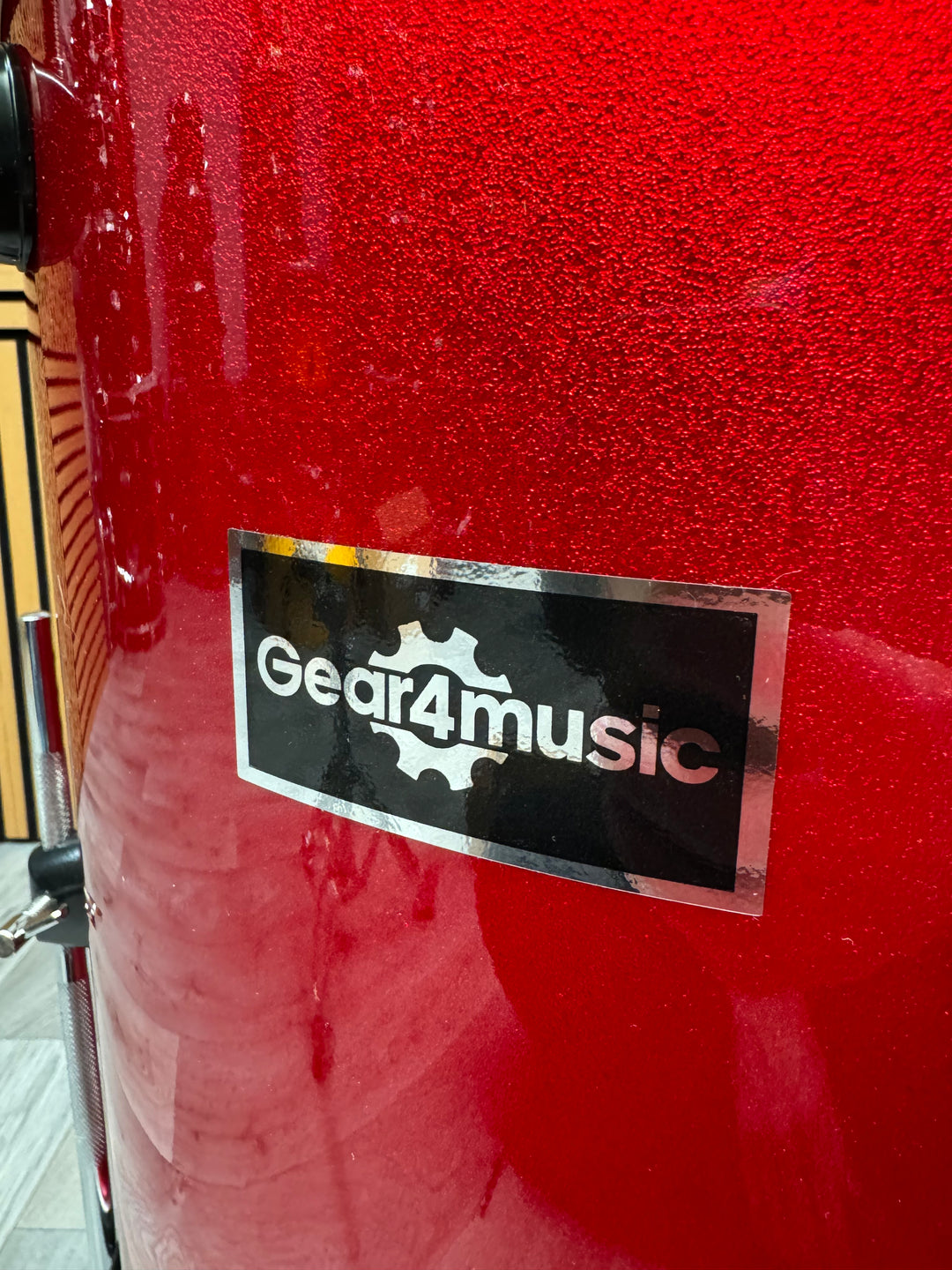 Gear4Music 16” x 16” Floor Tom Drum / Red #OO39