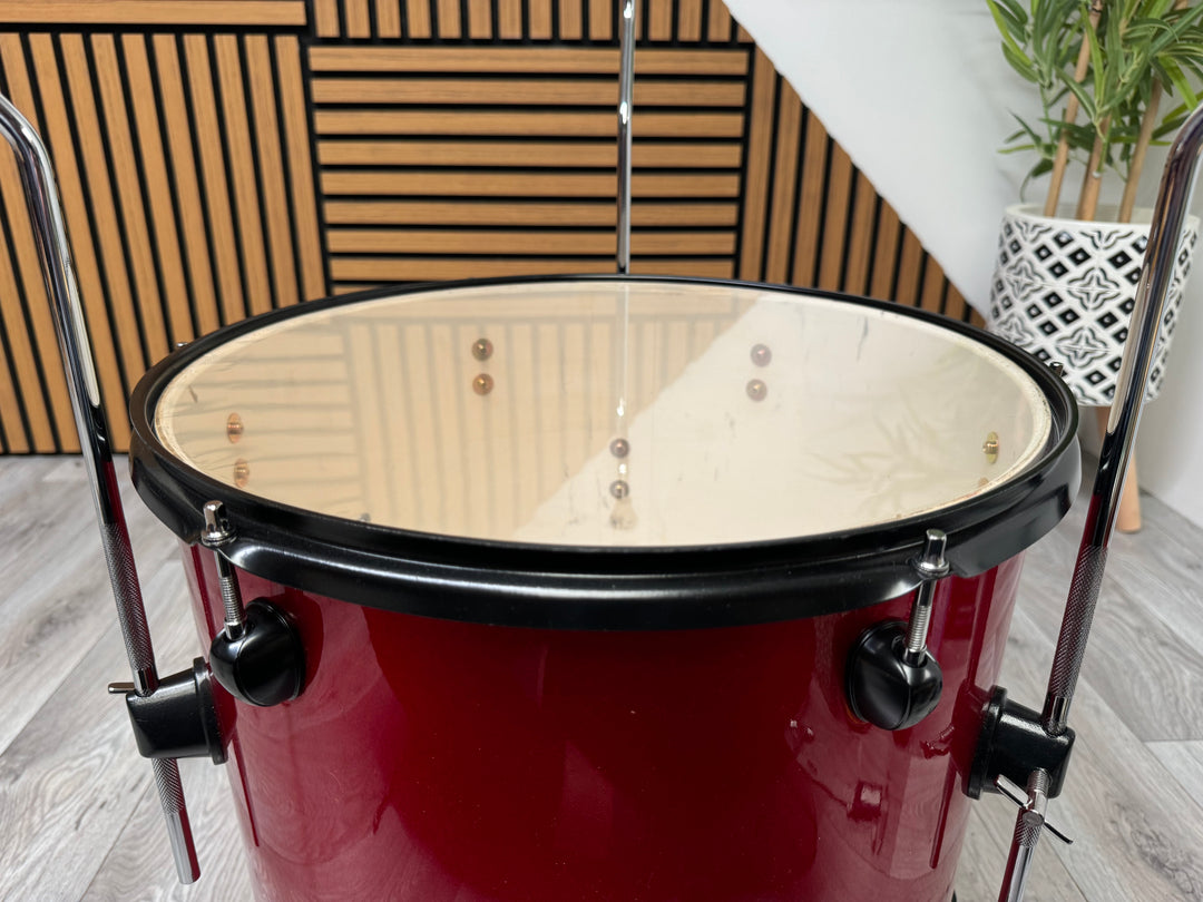 Gear4Music 16” x 16” Floor Tom Drum / Red #OO39