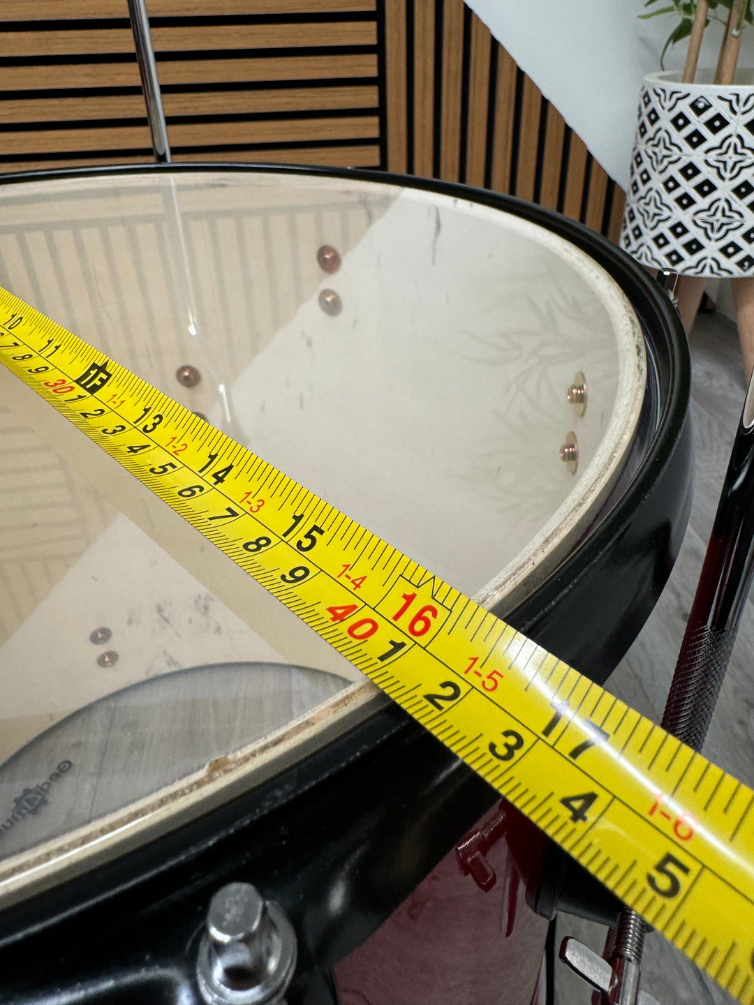 Gear4Music 16” x 16” Floor Tom Drum / Red #OO39