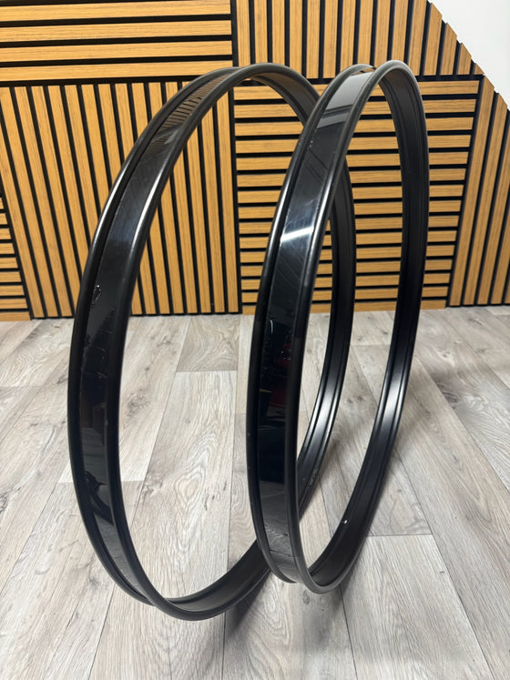 Ludwig Accent Bass Drum 22” Metal Hoops Rims Hardware / Black #OW9