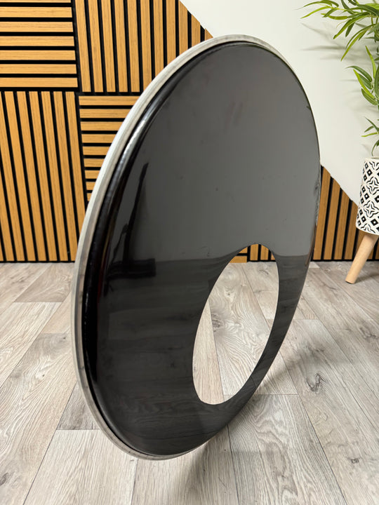 Black Resonant Bass 22" Drum Head / Port Hole #OO75