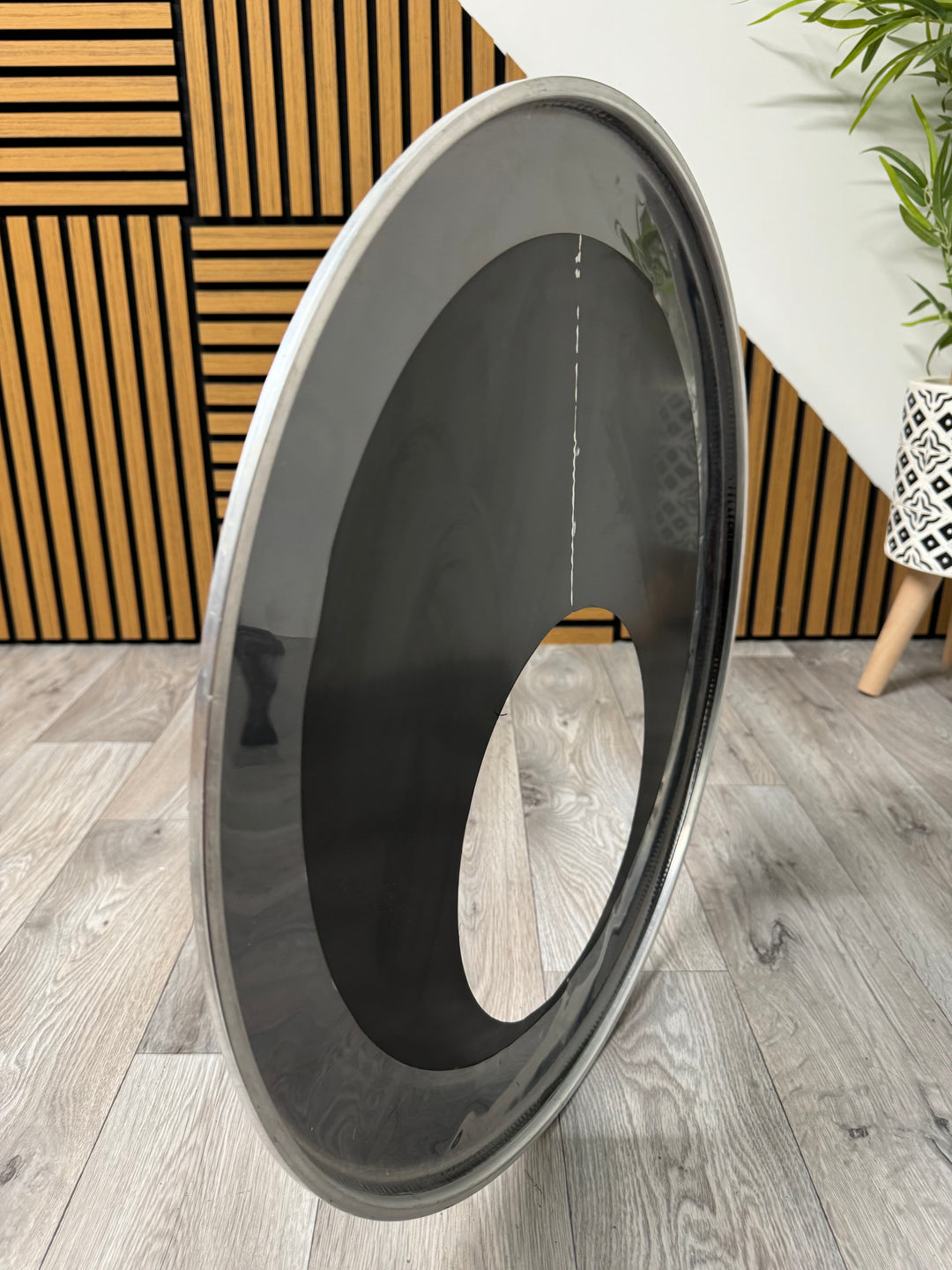 Black Resonant Bass 22" Drum Head / Port Hole #OO75