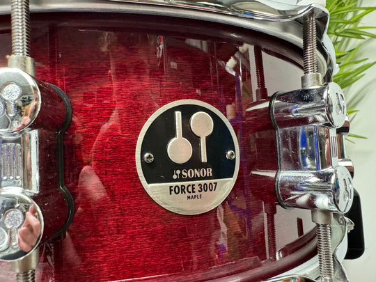 SONOR 3007 Maple Snare Drum 14” x 5.5” / 10-Lug / Red #VK17