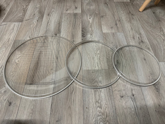 Clear Resonant Tom Rock Fusion Size Drum Heads Skins Set Of 3 #VK63